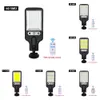 Nouvelle lampe murale du capteur de mouvement Street 108 COB LED avec 3 lumières solaires en mode lumière pour le chemin de patio du jardin