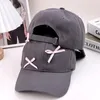 Ball Caps Sweet Bow Baseball Cap Women Girl Summer Soft Cotton Adjustable Hats Versatile Casual Grey Sun Fashion Accessories