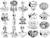 925 Silver Charm Pärlor dingle 1pcs ny söt Silver Star Cat Elephant Mushroom Pendant Bead Fit Charms Armband DIY smycken Tillbehör2334869