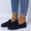 Casual Shoes Solid Slip-On Grunt lägenheter för kvinnliga sommar damer låg häl pekade tå pu zapatos para mujeres