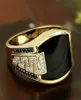 2021 Retro Men anillo Ringrings de circón negro para mujeres Punk Hip Hop Fashion Silver Jewely6122186