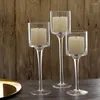 Cristal de xícaras de casas de casas grandes para um portador minimalista moderno Velas à prova de vento Bougiesro Vases Tabl BY50CH