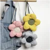 Sac mignon de fleurs crossbody sacs pour les femmes belles dames tissu petit épaule messager mode fille étudiante jaune sac à main