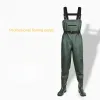 Pants Durable PVC Fishing Pants Waterproof Leather Straps Halfbody Protection Wading Suit Jumpsuit with OnePiece Shoes