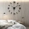 Ny heminredning Big 27 47inch Mirror Wall Clock Modern Design 3D DIY stor dekorativ väggklocka Klocka Vägg Unik gåva 2011182502