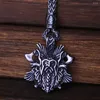 Naszyjniki wisianta vintage nordycka Odin Warrior Viking Naszyjnik Amulet ze stali nierdzewnej dla mężczyzn punkowy hip -hop biżuteria hurtowa