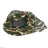 Bérets Bucket Hat Unisexe Pêche extérieure Largeur Brim Man Breathable Mesh Camouflage Camouflage Soleil UV Protection Obelle