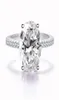 Intero classico 925 sterling sterling anello set ovale taglio 3ct diamante cz anelli della merda nuziale per donne bijoux5816377