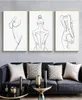 Donna Body One Line Drawing Tela Painting Abstract Figura femminile Stampa artistica Nordic Minimalista DECIFICA A MOLTO DEI BAGGI DI PITTURA4488415