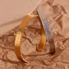 Bracciale di apertura di apertura Bracciale impermeabile Colore argento 316L Gioielli in acciaio inossidabile inossidabile 18K Braccialetti a mano femminile placcati in oro