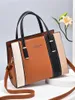 Evening Bags Color Block Square Hand Bag Women's Striped Shoulder Tote Rookies & White-collar Workers