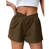 Dames shorts Summer Fashion Casual Losse strandbroek Asymmetrische elastische band Solid Color Trendy voor dagelijkse winkelen
