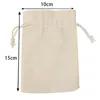 Gift Wrap 10pcs/lot Cotton Bags Drawstring Pouches Cosmetic Ornaments Jewelry Finishing Bag Wedding Candy Wrappling Reusable 10x15cm