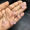 Kolczyki Dangle 1 para fengbaowu naturalny surowy różowy różowy beryl Morganite kolczyk 925 Srebrny srebrny Reiki Healing Stone Biżuter