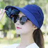 Visors szerokie Grzbiet Kapelusze Kaptaże Summer ochrona przed słońcem Kapelusz Słońca Kobiety szeroko zakrojone brzegi damskie dziewczyna wakacje UV ochrona Sun Hat Beach Packable Visor Hat 24412