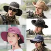 Basker mode sommarsol hatt för kvinnliga mäns mössor avslappnad unisex fast fiske jakt breda grim safari visorer fiskare fiskare