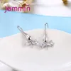 Hoop Earrings Cute Bow Tie Shaped Hook 925 Sterling Silver Jewelry Findings Components 5 Pairs/Lot For Women DIY