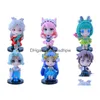 Filmspellen Actie Figuur Large 6pcs Model Big Animal Handtas Oude personage Zhuge Liang Mini Block Pop Decoration Toy Dro Dhmkp