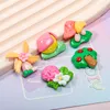 100 pezzi di fragole in resina piatta kawaii, mulini a vento, alberi da frutto, abbellimenti di scrapbooking dei funghi Accessori fai -da -te