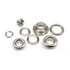 100 Sets 2,5 mm bis 12 mm silberne Hochwertigkeit Özelett mit Waschmaschine Grommet Ringluftloch Niete für Lederbeutel Schuhe Gürtelkappe Kleidung