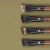 Kits professionella handgjorda sminkborstar 1 st mink grävmaskin med stor vinklad ögonbrynsborste valnöthandtag make -up borste