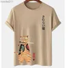 Herrtröjor tröjor djur katttryck herr t-shirt harajuku söt lös kortärmad topp fashionabla och enkla t-shirt överdimensionerade mens unisex kläder c24325