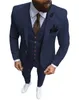 Men's Suits Blazers Men Suits 3 Pieces Slim Fit Casual Business Champagne Lapel Khaki Formal Tuxedos for Wedding Groomsmen (Blazer+Pants+Vest)