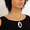 Collier de chat chanceux Q0ke pour les femmes filles noires pendentif pendentif ovale camée camée clavicule chaîne goth bijoux ornement
