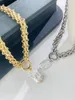 Chains Large Square Natural Freshwater Pearl Pendant Chunky Chain Necklace For Women Vintage Elegant Baroque Pearls Necklaces