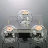 Candele 8pcs/pacco diametro 9,5 cm Altezza 8 cm Porta di vetro trasparente Decorazione per casa Tavolo a forma di round Candlestick Prop