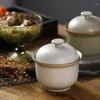 Miski japońskie staare gulasz retro mała ceramiczna miska na parze na parze zupa z pokrywką