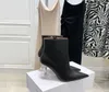 Amina Muaddi Fashion Season Shoes Italië Giorgia enkelschoenen kubieke plexi hakken zwart echt leer XUG9287594
