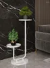 Decorative Plates Marble Flower Stand TV Cabinet Floor-Standing Rack Balcony Pot Storage