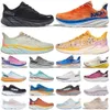 Bondi Hokah 8 Clifton 9 Running Shoe Hokahs Schoenen Koolstofvrije mensen Harbour Mist Outer Space Women Heren Outdoor