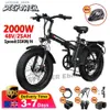 Bikes Ride-Ons DEEPOWER G20Pro 2000W Folding Electric Bicycle 1000W 48V 25AH Fat Tire Ebike Mountain 20 Inch Electric Bike Beach Cycling E bike L47