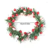 Decorative Flowers 2024 Year Candlestick Garland Artificial Christmas Wreath Fake Berry Pine Needle Candle Holder For Wedding Xmas Table