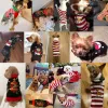 犬のセータークリスマス冬の温かい犬の服犬用犬の服装子犬のコート犬コスチュームチワワ縞模様の犬ニットセーター