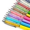 Stylos 100pcs / lot Crystal Diamond Rollerball Ballpoint Point Custom Logo Nom du logo mignon Génière de cadeau d'anniversaire de mariage Bureau scolaire