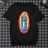 Virgin Mary Classic Print Tshirt Owe Lady of Guadalupe Католический подарок график винтажная рубашка летние мужчины женщины мягкая рубашка Toe Tee