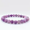 Strand Natural Lepidolite Beads Браслет хрустальный камень мода мода сеть женщин, мужчины, сладкие Reiki Healing Brangle Jewelry подарок