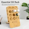 Storage Bottles Essential Oil Rack Bamboo 12 Holes Bottle Display Stand Holder For Beauty Salon