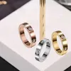 Designer charm mode carter samma stil sex diamant kärleksring 18k rosguld titan stål icke -blekande par