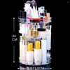 Scatole di stoccaggio a 360 gradi a rotazione in plastica organizzatore trasparente rossetto rotabile per la cura della pelle