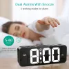 Oria digitale wekker met snooze wakker worden 12/24 uur LED -tafels klok voor slaapkamers bed bureau plank thuiskantoor