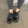 Casual schoenen vierkant teen klein leren vrouw lappen