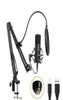 BM700 USB Zestaw mikrofonu 192KHZ24bit Profesjonalny podcast mikrofon kondensatorowy do PC Karaoke YouTube Studio Nagrywanie Mikrofo6886084