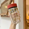 Wine Glasses 300ML Cartoon Transparent Double Wall Glass Water Bottle Tea Infuser Office Cup Stainless Steel Filters Travel Drinkware