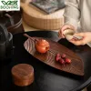 Plateau de rafraîchissement de forme de feuille en bois Plateau de feuille de feuille de style chinois Brewing Tea Tray Table Table Varelle Fourniture