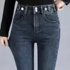 Frauen Jeans Vintage Stretch Vaqueros Kot Pantalones High Taille Stift lässig Streetwear Dünne Knöchel-Länge-Denimhose