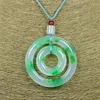 Colliers pendants Quartzite Jade Emerald Green Mother and Son Peace Backle Rague Fleurs flottantes Chaîne de pull violet